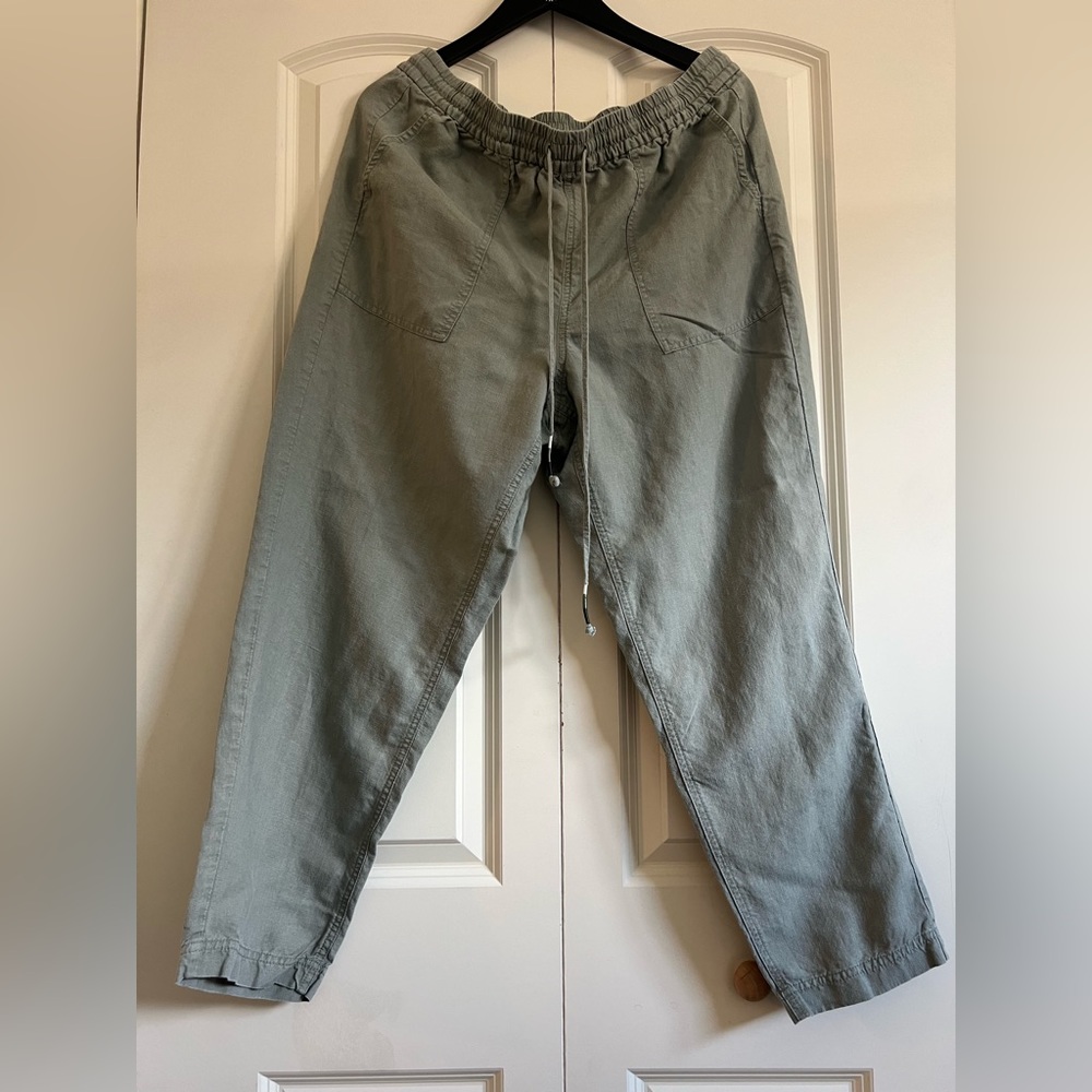 🖤J.Crew Seaside Linen Blend Pants – Faded Pistachio | Size L - Picture 6 of 14